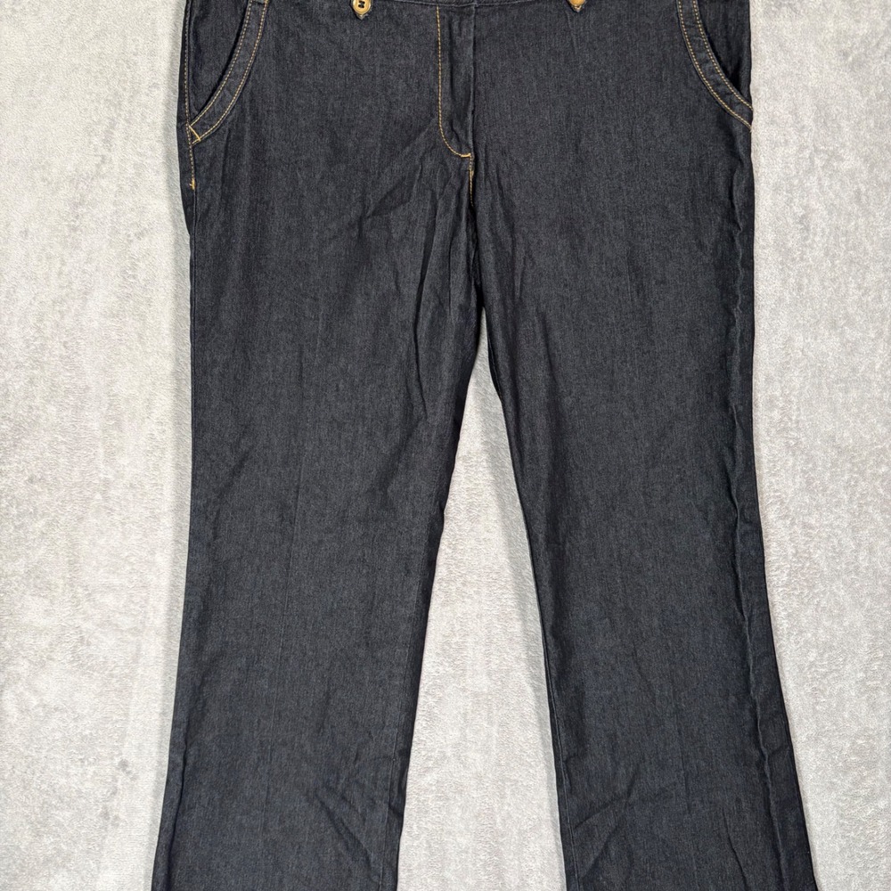 Bisou‎ Bisou Michele Bohbot Dark Wash Bootcut Jeans Womens Size 12 Indigo Y2K - Picture 8 of 16
